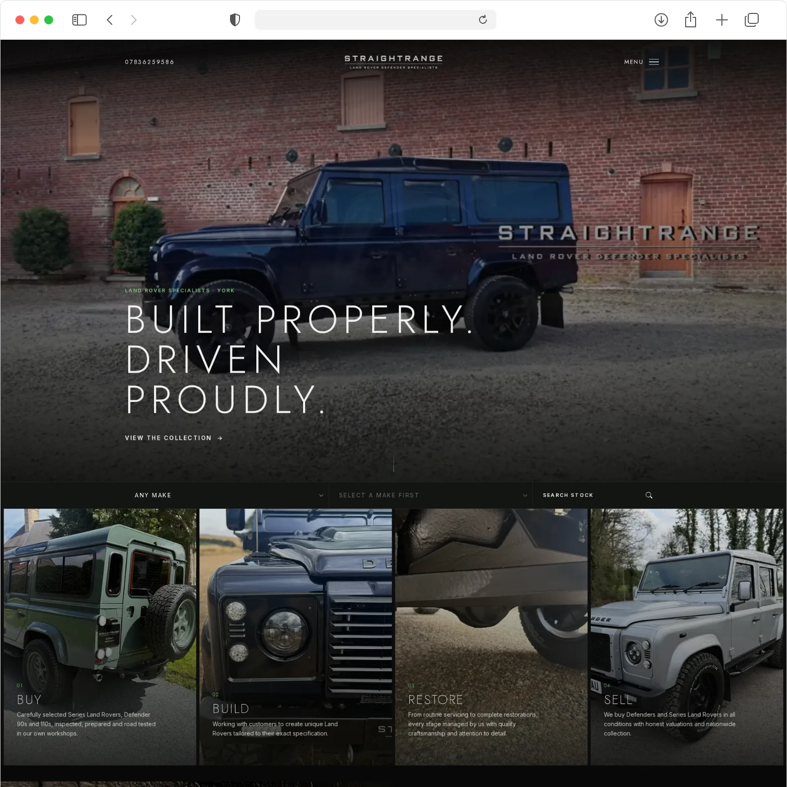 Straightrange car dealer website built by Haswent